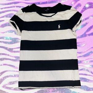 Polo Ralph Lauren Black and White Striped Tee